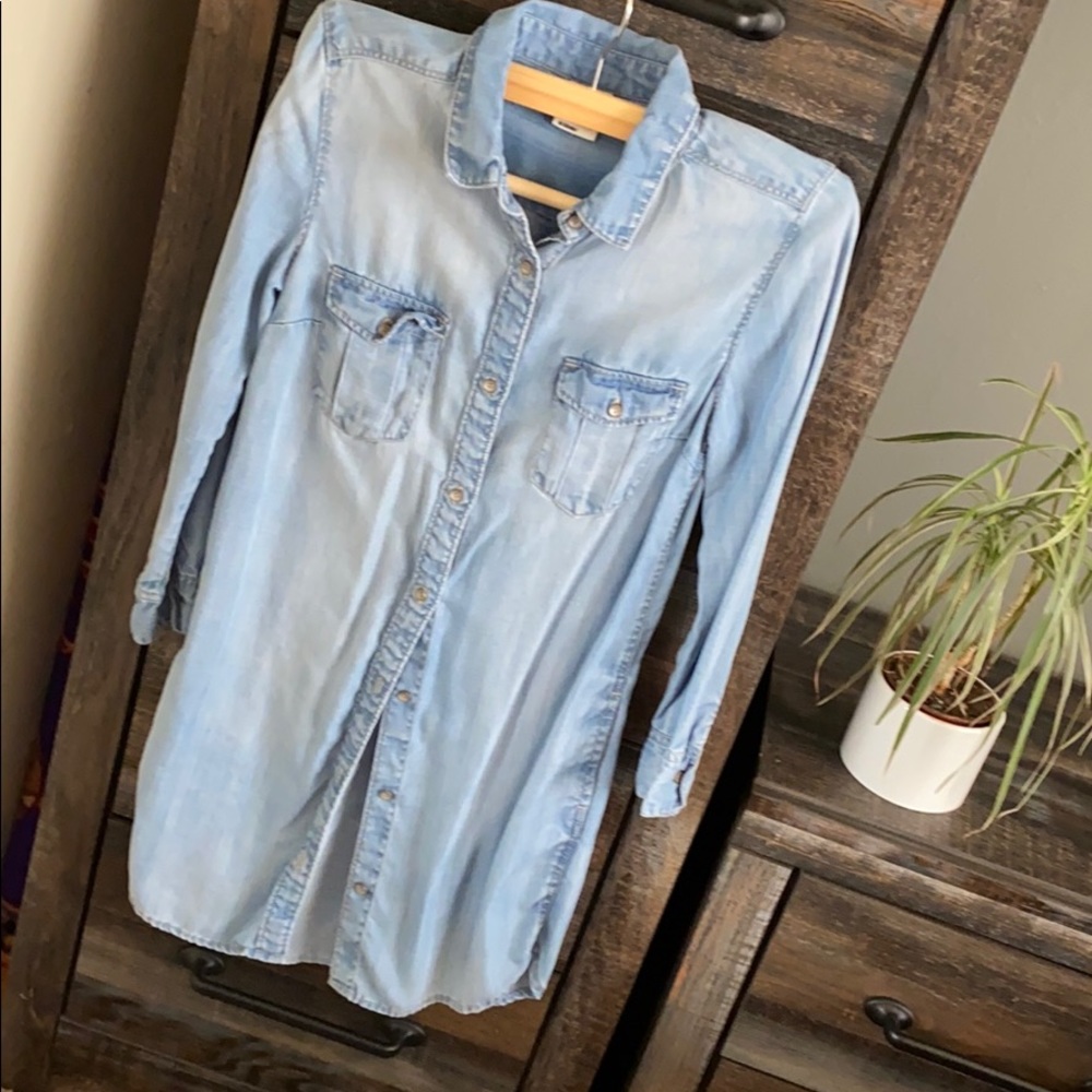 Jean Button Down Shirt Dress